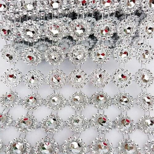 15mm/10cm Rhinestone Chain Sew On Glue Apparel Sewing Trim DIY Beauty Accessories Pearl Crystal Chains Wedding Cake Decorating
