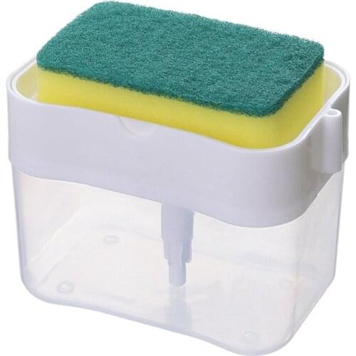 Creative Scouring Pad Dishwashing Soap Dispenser Kitchen Scrubbing Liquid Detergent Automatic Dispenser Press-type Liquid Box