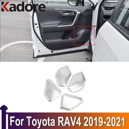 For Toyota RAV4 RAV 4 2019 2020 2021 Stainless Steel Car Inner Side Door Audio Speaker Cover Trim Interior Accessoeries