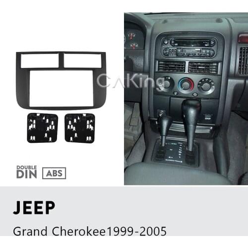 Double Din Car Fascia Radio Panel for Jeep Grand Cherokee 1999-2005 GPS Navi Player Panel Dash Kit Stereo Frame Trim Bezel 2Din