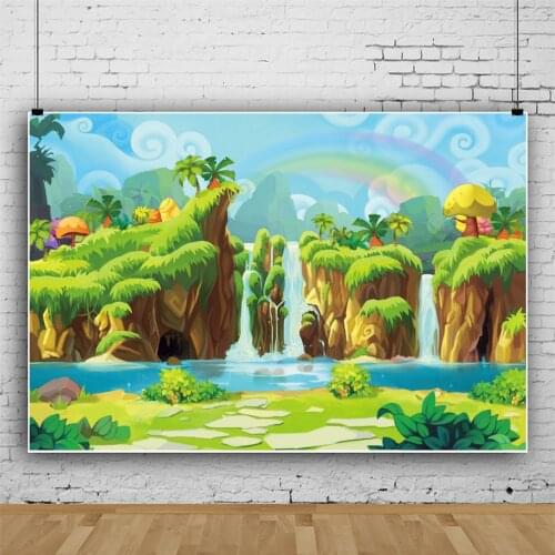 Painted Animated Waterfall Rainbow Portrait Photography Backdrop Decor Photo Background Studio Photocall Props
