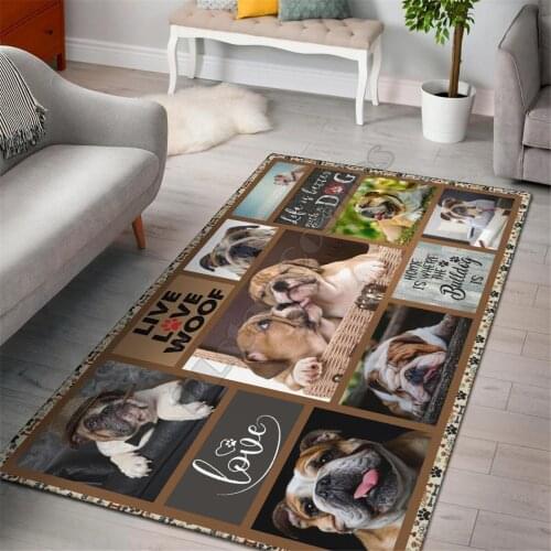 Bulldog rug area funny dog collection carpet Floor Mat Rug Non-slip Mat Dining Room Living Room Soft Bedroom Carpet 02