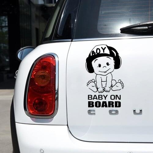 Cartoon Baby on board Car Sticker Die Cut Decal Bumper Sticker For Windows, Cars, Trucks, Laptops