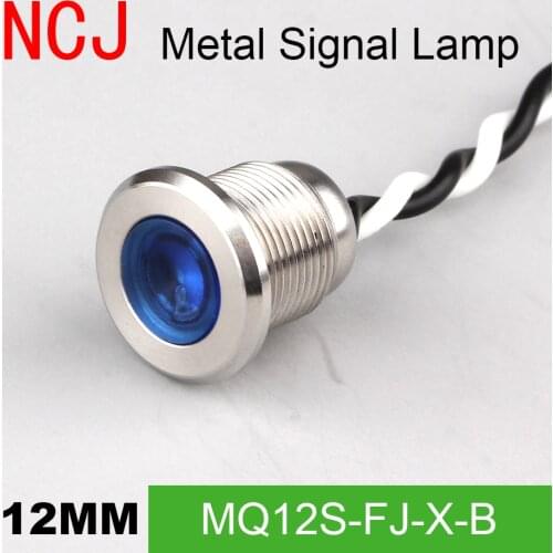 NCJ 12mm Metal LED Signal lamp Indicator pilot Warning light Signalization boat car panel dashboard 3V 6V 12V 24V 110V 220V