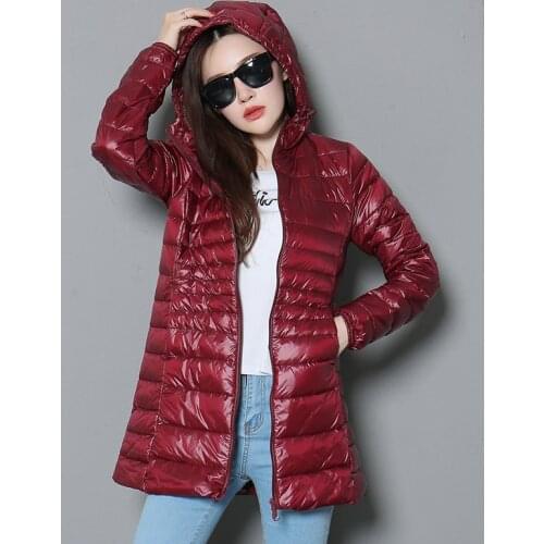 2021 New 90% Duck Down Jacket Women Autumn Winter Long Coat Lady Ultralight Down Jacket Plus size 7XL Portable