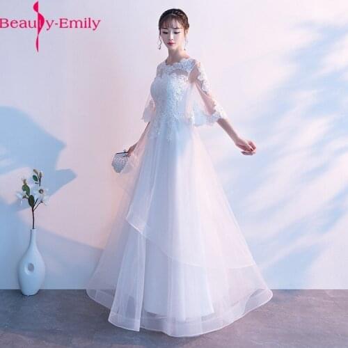 2020 Charming O Neck Lace Floor Length Evening Dress New Arrival Fashion Appliques Short Sleeve Formal Dresses Evening Gown
