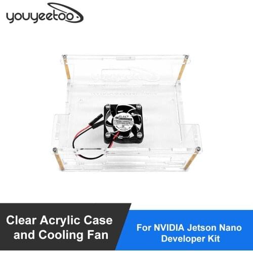 Clear Acrylic Case and Cooling Fan for NVIDIA Jetson Nano Developer Kit