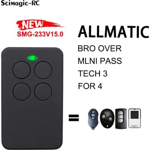ALLMATIC Bro.over Door Remote Control Garage Remote Control Garage Command Handheld Transmitter 433mhz Rolling code
