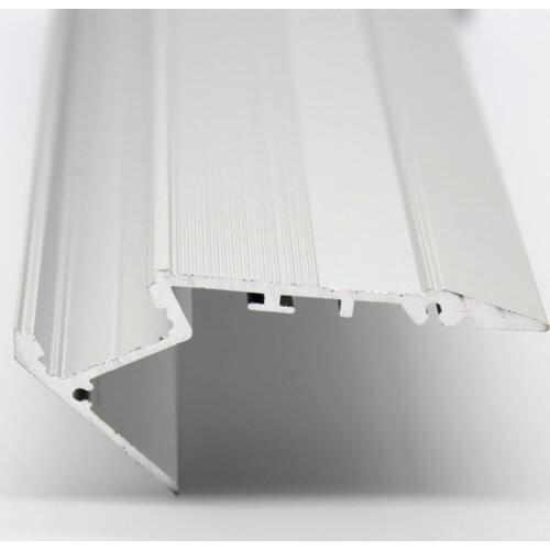 QSG-5528;Aluminium stair profile with milky cover in 1m long;half round type milky diffused cover