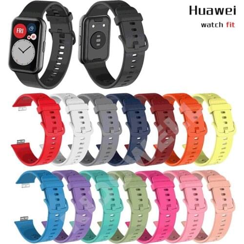 Rubber Strap for Huawei Watch Fit Sport Smart Waterproof Wrist Band Watchband Bracelet Accessories for huawei fit