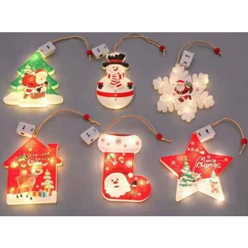 Christmas Home Ornaments Decoration LED Hanging String Light Garland For Navideña Party Gift Battery Powered
