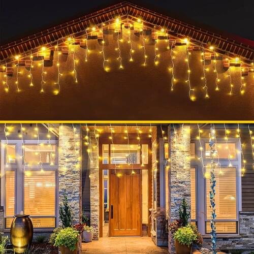 Christmas Decoration House Free Shipping Led Light Garlands Outdoor Festoon Icicle Curtain Light String Droop 0.4/0.5/0.6M