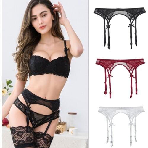 Sexy women lace Black/white/red brand garter temptation ultra-thin female silk stockings Suspender Belt Wedding garters belts