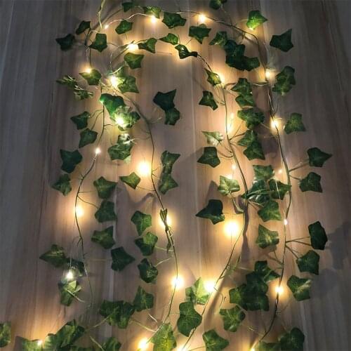 Glowing Artificial Rattan Fake Flower And Eucalyptus Garland Light Up Vine For Home Garden Decoration Farmhouse Decor