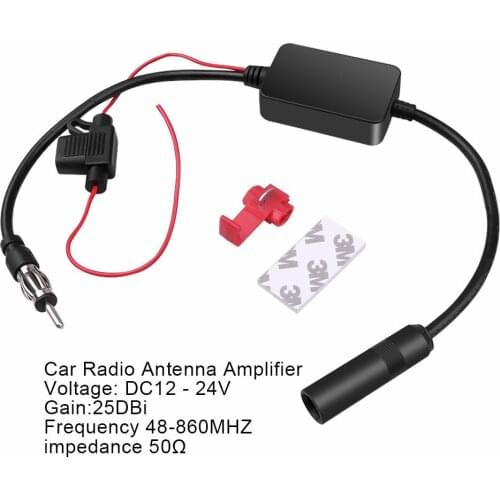 Universal 12V Auto Car Radio FM Antenna Signal Amp Amplifier Booster For Marine Car Vehicle FM Amplifier 88-108MHz