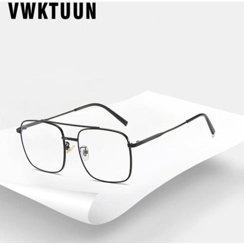 VWKTUUN Square Glasses Frame Women Men Anti Blue Light Glasses Twin Beam Eye Glasses Frame Metal Frame Reading Computer Glasses