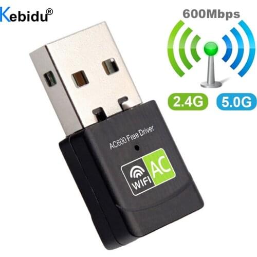 5Ghz USB Ethernet WiFi Adapter USB WiFi Dongle 600Mbps Lan USB Wi-Fi Adapter PC Antena Wi Fi Receiver AC Wireless Network Card