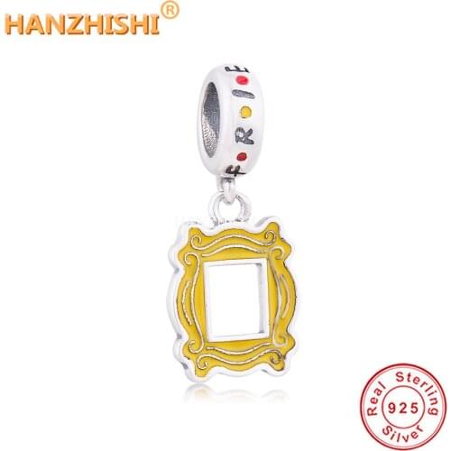 Wholesale Price Fit Original Charm Bracelet Necklace Jewelry 925 Sterling Silver Photo Frame Dangle Charms DIY Beads