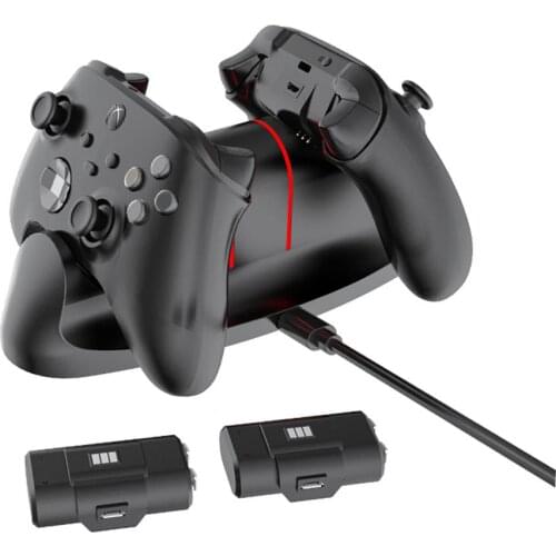 Game Controller Charger Base Battery Set for Xbox Series X with 2 Batteries 1100mAh Rechargeable Battery Game Controller Charger