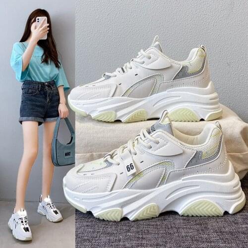 Womens Shoes 2021 Sports Shoes Best-selling Foreign Trade High Quality Lace-Up Round Toe Microfiber Sneakers Women Flats Shoes