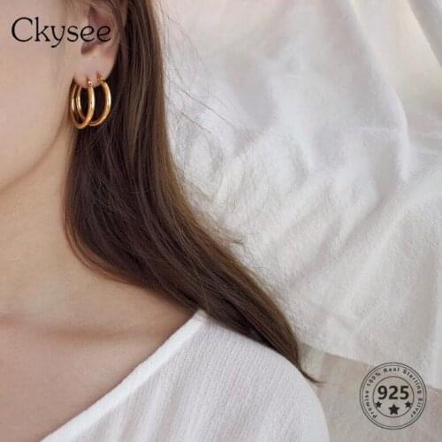 Ckysee 925 Sterling Silver Earring For Women Geometric Simple Design Exquisite Earrings Jewelry Fashion Ins Style 2020 Trend
