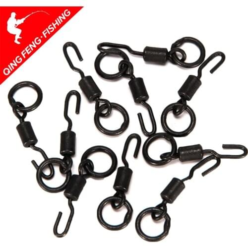 20pcs Carpet Fishing Accessories Spinner Swivel for Ronnie Rig Quick Change Swivel Connector Karper Grof Fishing Tackle Terminal