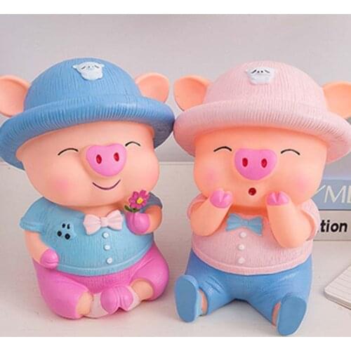 24cm UNBreak Cute Cartoon Pig PIGGY Bank Coin Money boxes Plastic PVC Still Savings Toy Cash Safe Box child lovers gift 1piece