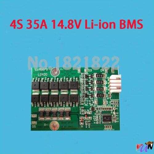 4S 35A li-ion 14.8V 18650 BMS PCM 4s battery protection board bms pcm 4s with balancing for lithium battery cell pack