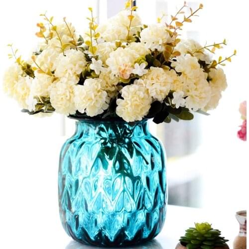 5 Branches 10 Heads Artificial Flowers Fake Flowers Chrysanthemum Balls Bouquet For Home Garden Office Dining Table Wedding Deco