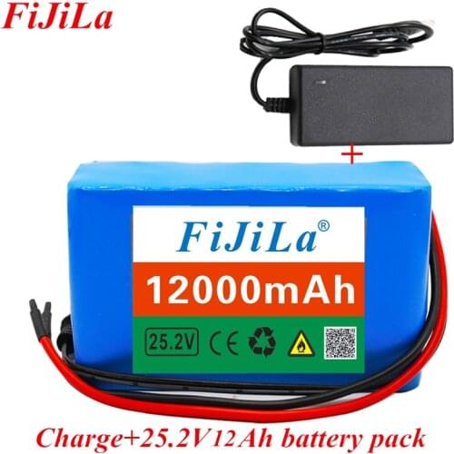 6s2p 24V 12.0Ah 18650 lithium-ion battery pack 25.2v 12000mAh electric bicycle moped lithium-ion battery pack with BMS + charger