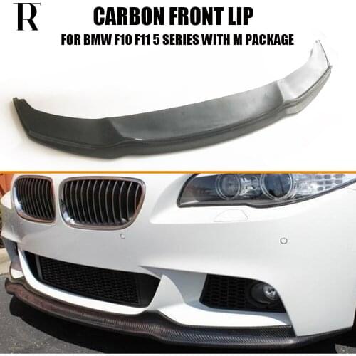 F10 AK Style Carbon Fiber Front Bumer Chin Lip for F10 Sedan F11 Wagaon 520 528 535 550 With M Package 2010 - 2016