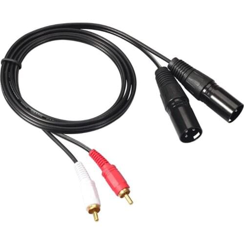 ALLOYSEED Dual RCA Male to XLR Male Cable 2 XLR to 2 RCA Plug HIFI Stereo Audio Cable for Connection Microphone Mixer Headphone