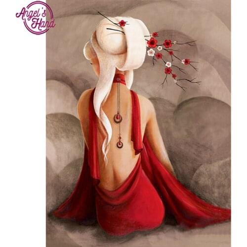 5D DIY Diamond Embroidery Beauty in red clothes Diamond Painting Cross Stitch full Square Rhinestone Mosaic decoration