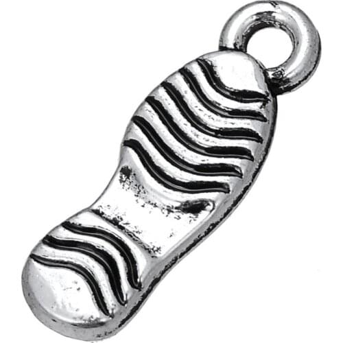 Antique silver plated sports metal charms jewelry