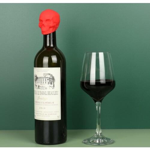 Bar Tools Silicone Wine Bottle Stopper Skull Champagne Wine Plug Creative Retain Freshness Bottle Cap Cork Wine Accessories