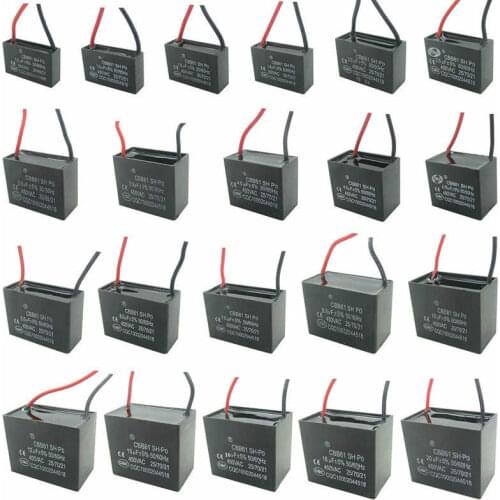 CBB61 450V 1uF~6uF 14 kindsX20 pieces Terminal Ceiling Fan Motor Running Rectangle Capacitor