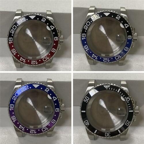 40mm Ceramic Bezel Watch Case Sapphire Glass for Miyota 8215 8205 8200 For Mingzhu 2813 3804 ETA 2836 2834 Watch Movement