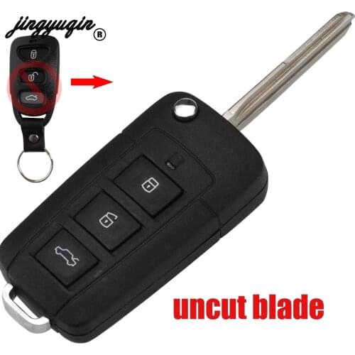 Jingyuqin Key Case for HYUNDAI SONATA NF Car Key 3+1 Buttons Uncut Blade Modified Remote Blank Key Shell Cover