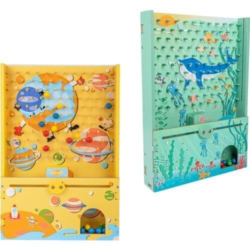 Chidlren Wooden Ball Catcher Quick Catching Bead Board Games Hand-eye Coordination Activity Toy for Kids Reaction Training