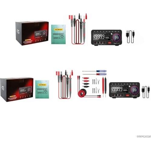 LCD Display Bench Type Digital Multimeter Volt Amp Ohm Capacitance Hz 19999 Counts Automatic Range Tester High-Accuracy Dropship