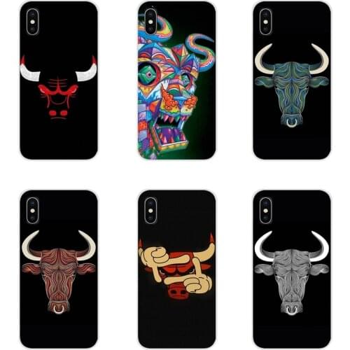For Apple iPhone X XR XS 11Pro MAX 4S 5S 5C SE 6S 7 8 Plus ipod touch 5 6 Fashion Cases abstract cool digital art line bull head