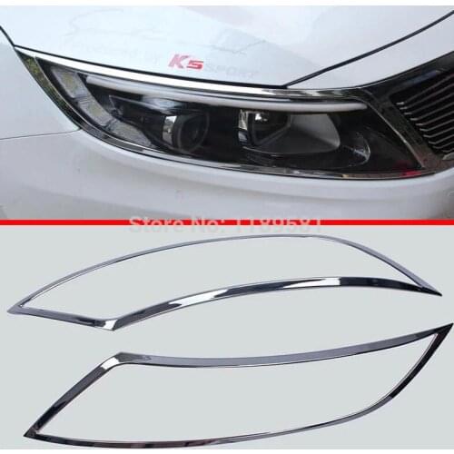 For KIA K5 2014 2015 ABS Chrome Headlight Lamp Cover Trim