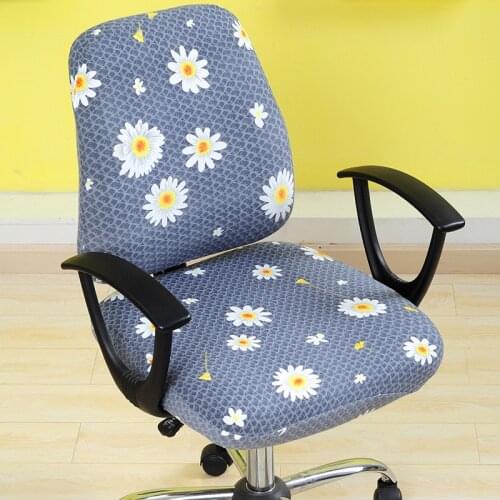 Elastic Office Chair Covers Printed Polyester Split Computer Chair Cover Stretch Swivel Lift Armchair Seat Cover Slipcovers