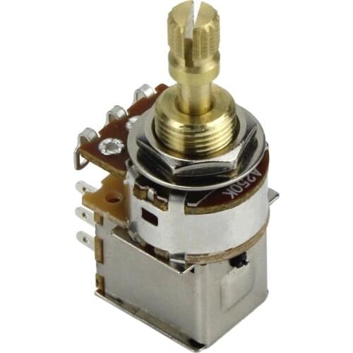 FLEOR A250K Guitar Potentiometer Push Push Potentiometer & DPDT Switch Audio Tape Short Split Shaft (Don't Pull Anymore)