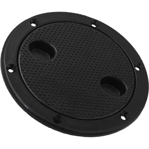Good Marine Plastic 163 mm 6inch Deck Plate Black Round Inspection Hatch Plate Deck Cabin Hardware for Boat RV