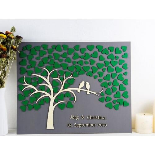 Personalized wedding guest book alternative 3D Rustic wedding guestbook sign tree and bird Custom wedding guestbook