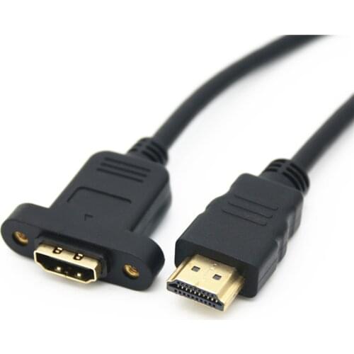 HDMI Cable Male To Female Host Case Panel Mount Screw Cable Cord Cable 1.4 Male To Female
