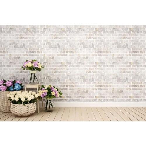 Brick Wall Flowers Basket Photo Background Customized Backdrop for Children Baby Pets Toy Portrait Photocall Photography Props