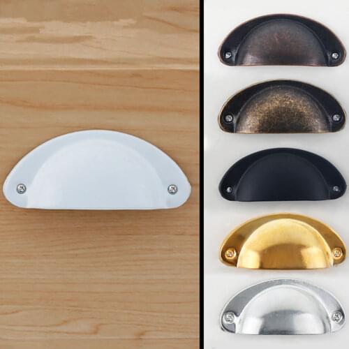 6 Pieces Classic Chinese Style Modern Simple Iron Button Drawer Shell Handle