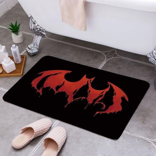 Bat Spooky Forest Blood Eyes Bath Mat Halloween Decoration Bathroom Mat 3d Foot Pad Scare Bloody Dark Day Toilet Bathroom Rug